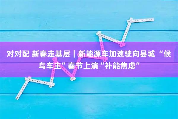 对对配 新春走基层|新能源车加速驶向县城 “候鸟车主”春节上演“补能焦虑”